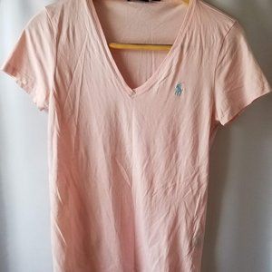 RL Sport Light Pink V-Neck Tee